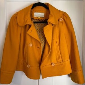 Anthropologie Liefsdottir goldenrod lightweight wool jacket size 4